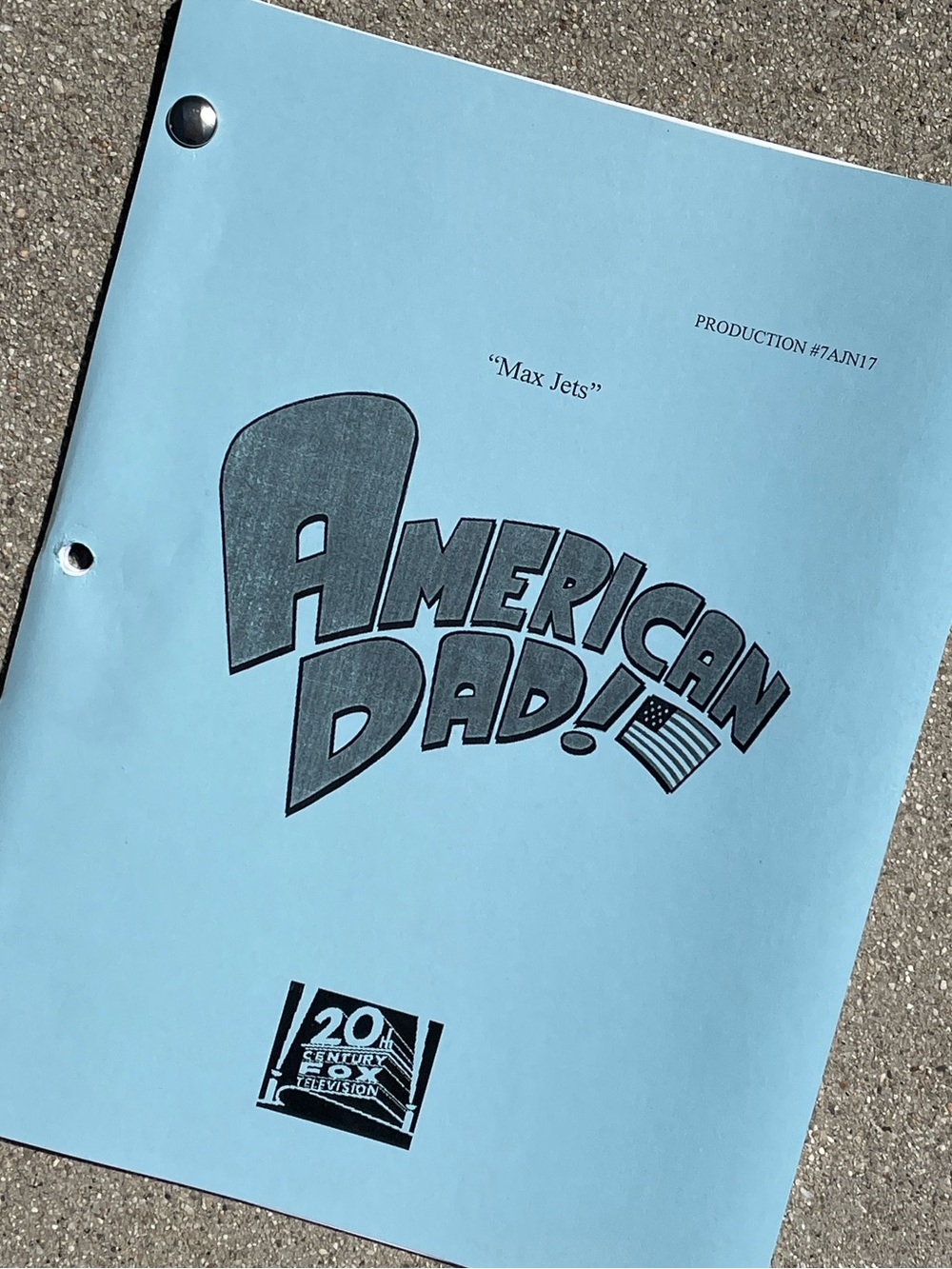 American Dad 2011 Max Jets Production Used Table Draft Script Roger Episode